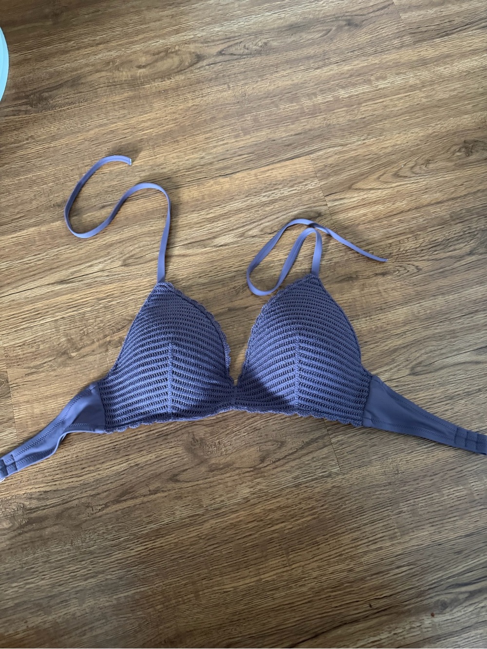Shade & Shore Crochet Triangle Bralette in Lavender